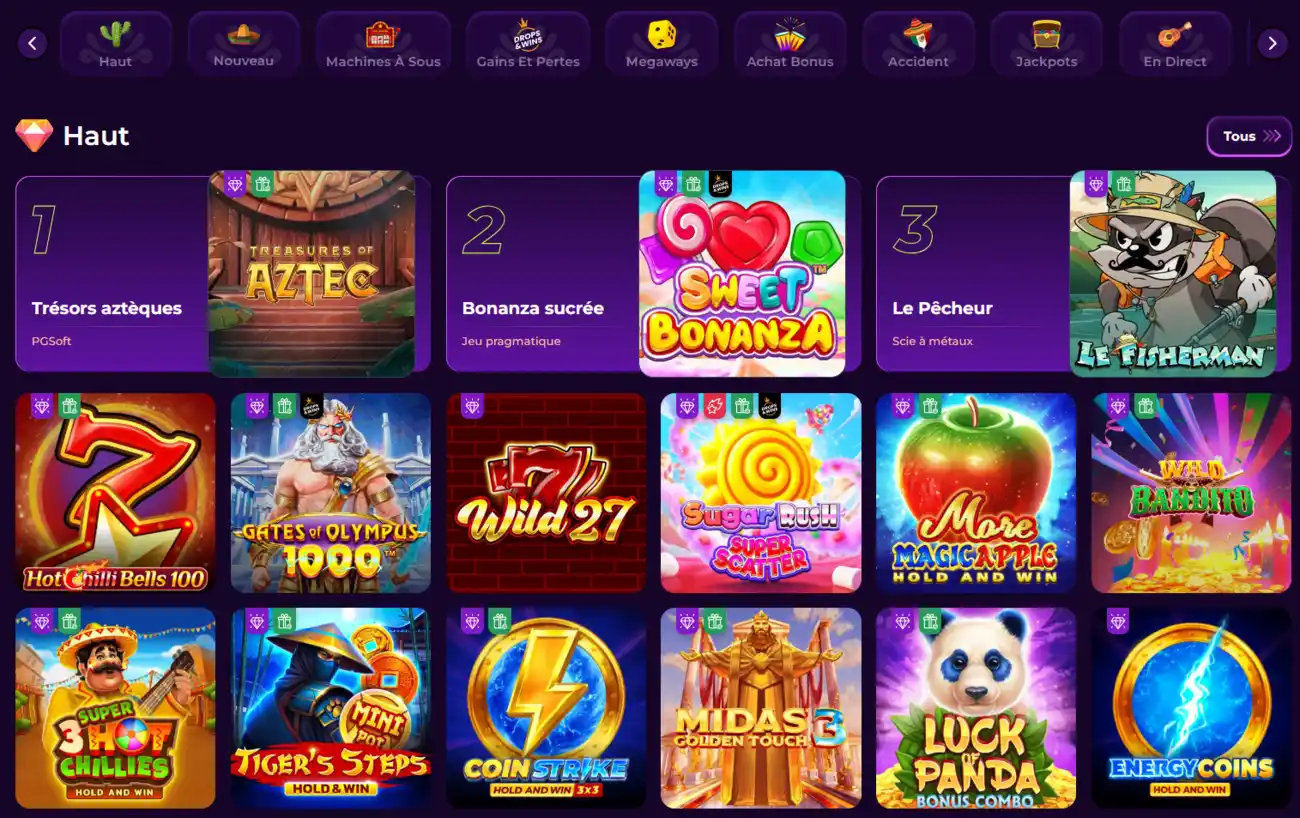 Page d'accueil de Vivajack Casino