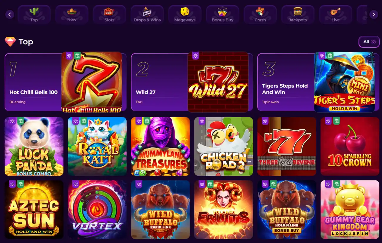Vivajack Casino Homepage