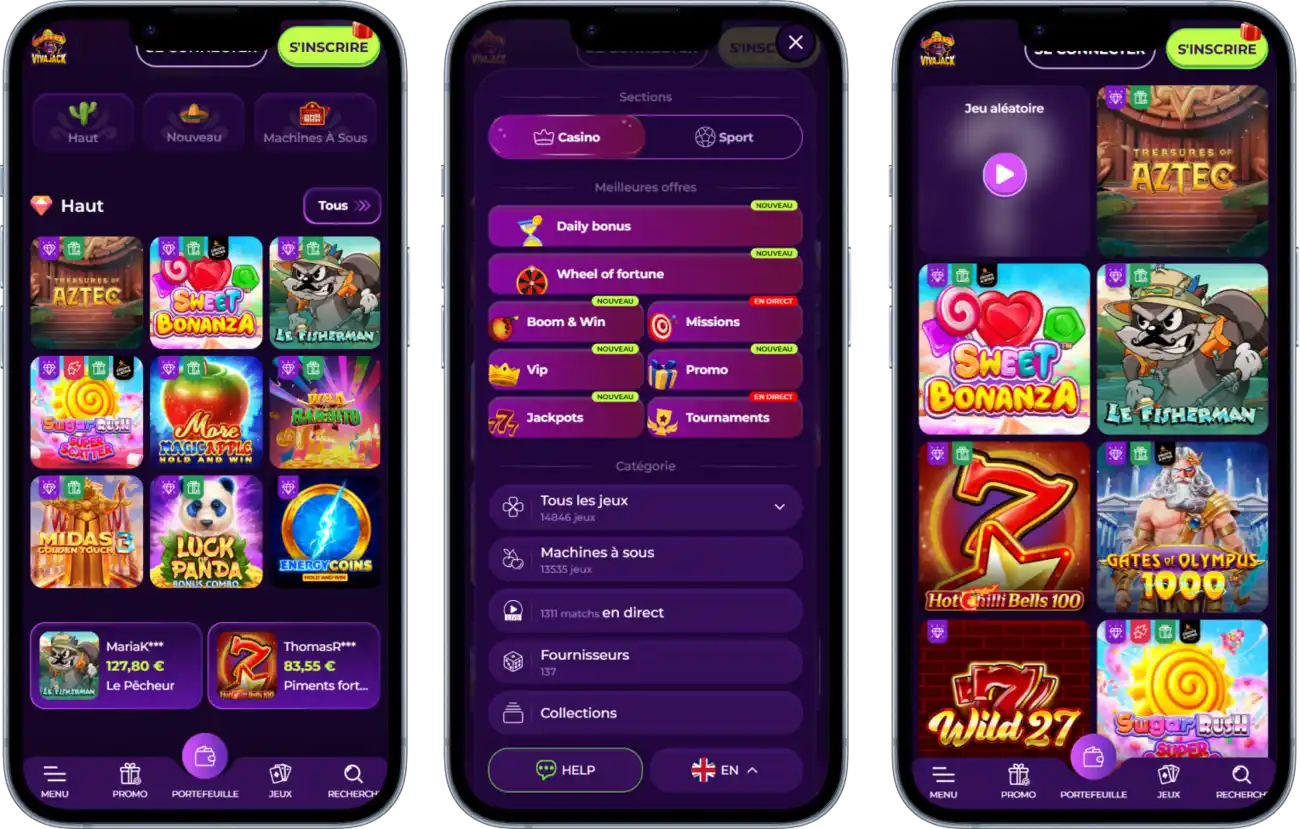Vivajack Casino sur Mobile