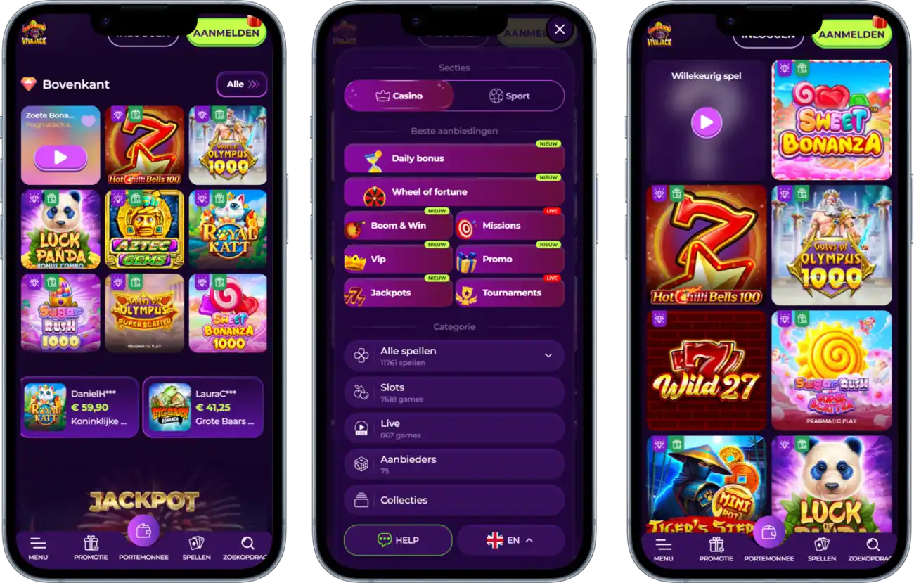 Vivajack Casino op de telefoon