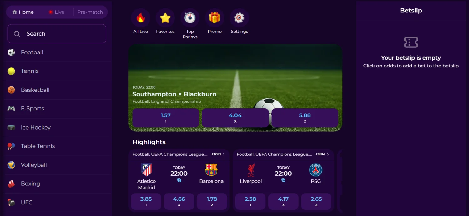 Paris Sportifs sur Vivajack Casino