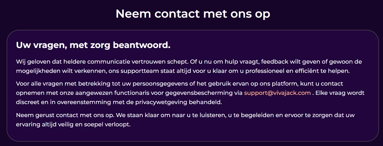 Vivajack Casino Klantenservice