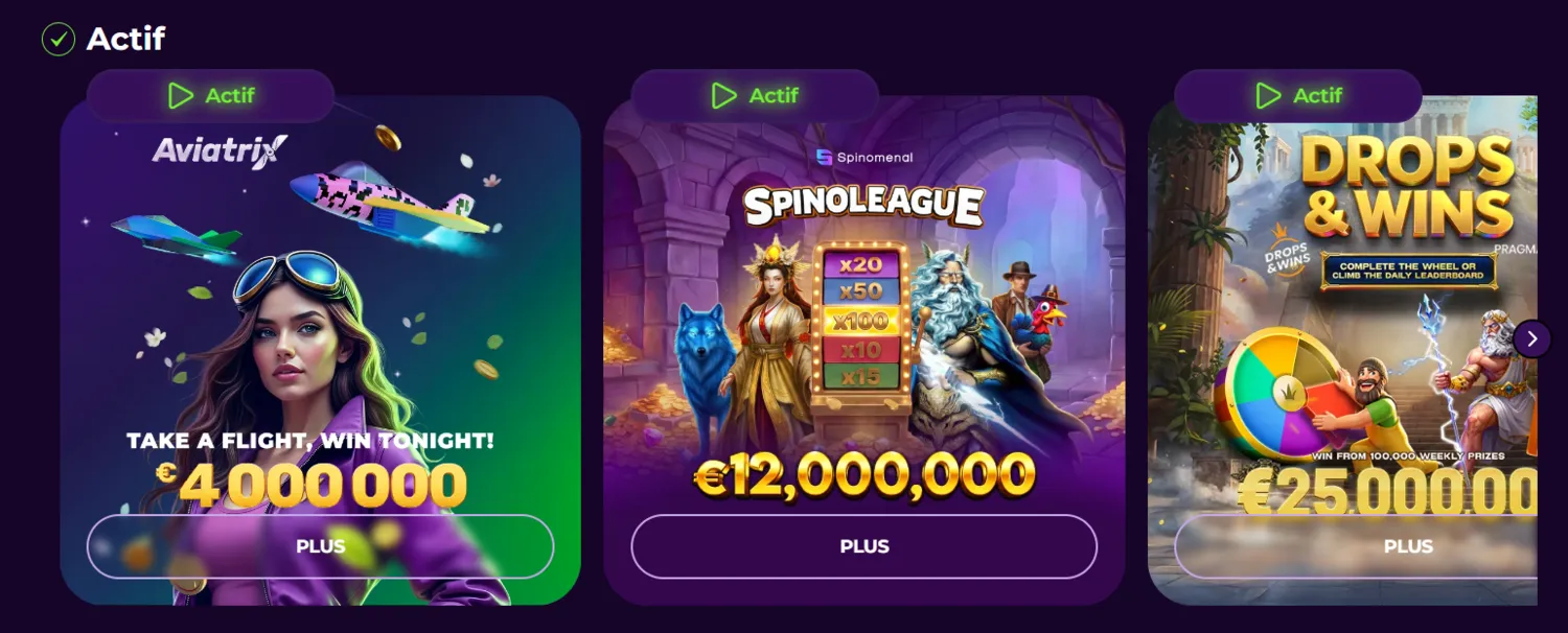 Tournois de Vivajack Casino