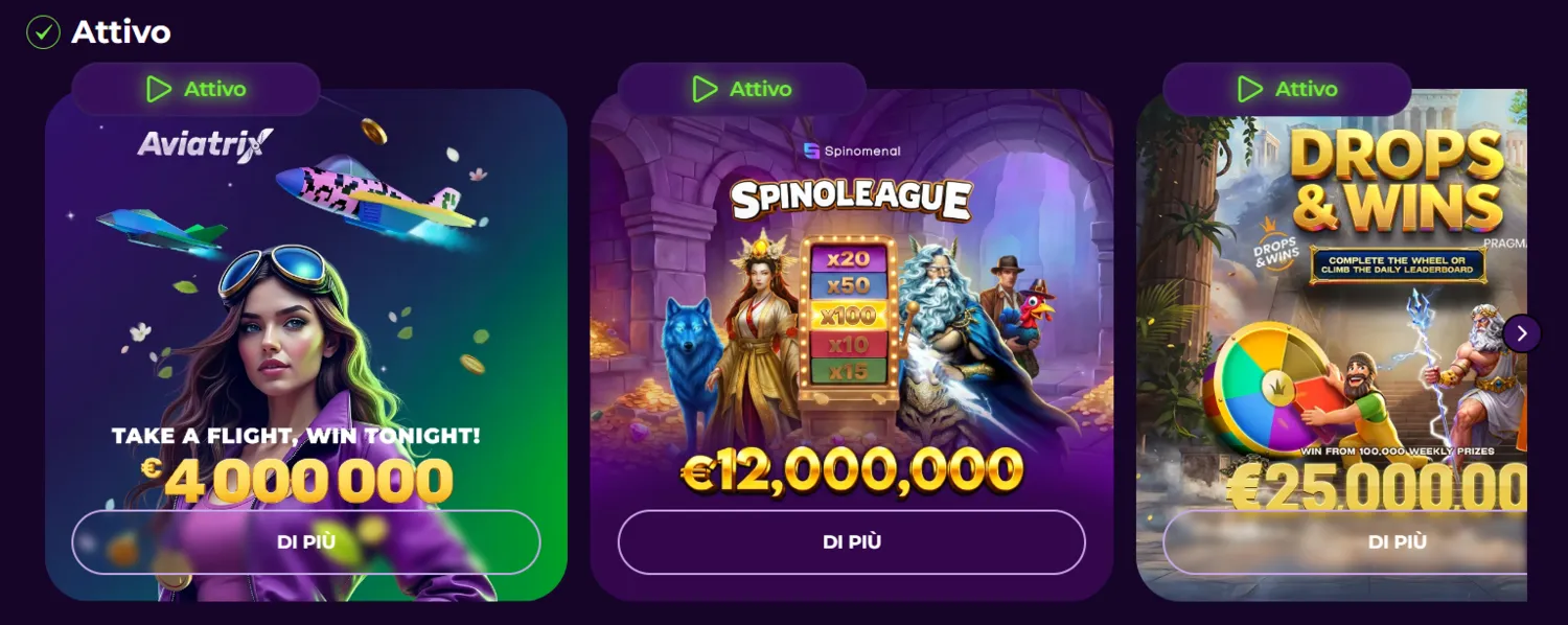 Tornei di Vivajack Casino